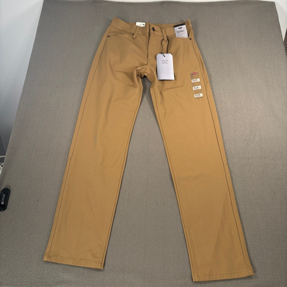 Levi's 511 Slim Tech Pants Mens Size 29x32 Tan Brown Performance Stretch
